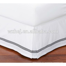 hotel algodón blanco mesa 300TC bordado bedskirts